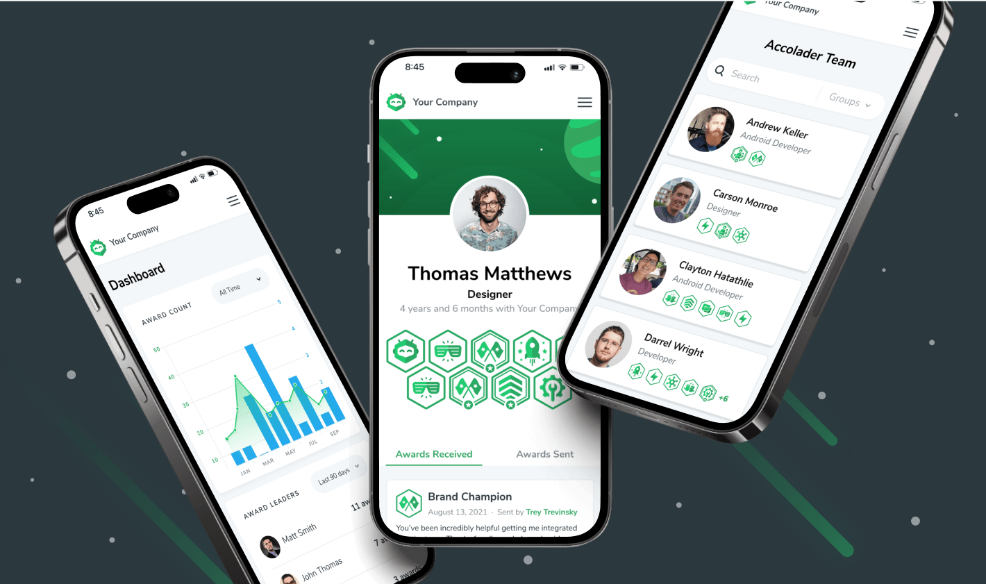 Accolader product screenshots