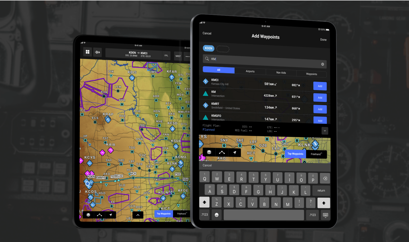 Garmin product screenshots
